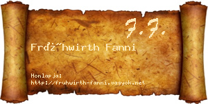 Frühwirth Fanni névjegykártya