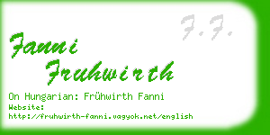 fanni fruhwirth business card