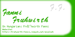 fanni fruhwirth business card